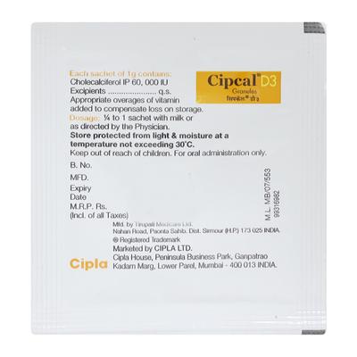 Cipcal D3 60000IU Granules 1gm - Osteoporosis-Age