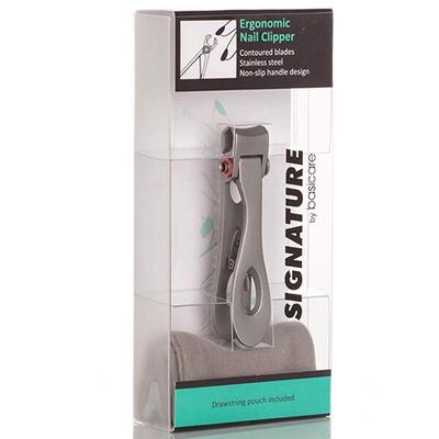 Basicare SIGNATURE ERGONMIC HAND NAIL CLIPPER WITH POUCH 1's - Manicure & Pedicure Kits