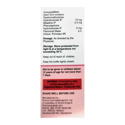 BILAFORD DX SUGAR FREE Syrup 100ml - Cough And Cold-Cou