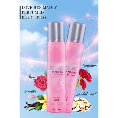 Revlon Love Her Madly Perfumed Body Spray Pack Of 3 Combo For Women (Love Her Madly + Love Her Madly + Love Her Madly Rendezvous ) 300 Ml - Women Deodorants/Roll-Ons