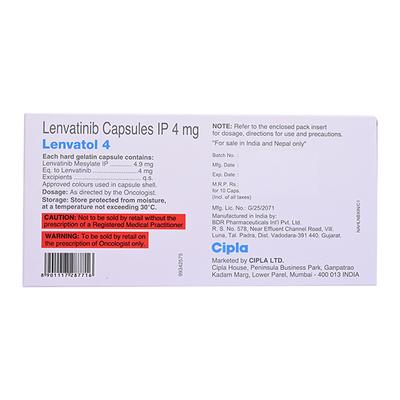 LENVATOL 4 Capsule 10's - Cancer Oncology-Tar