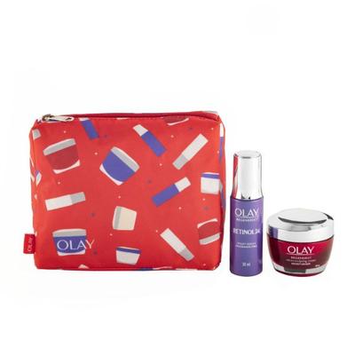 Olay Regenerist Micro-Sculpting Cream 50gm and Retinol 24 Night Serum 30ml - Round The Clock Skincare 1's - Face Gels