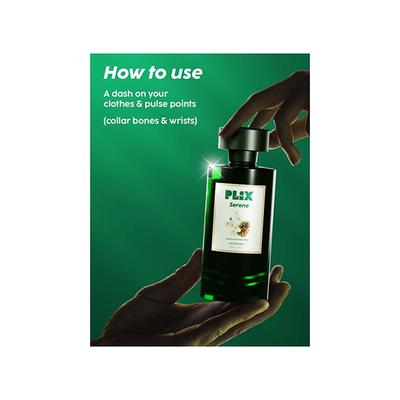 PLIX Mood Range Serene Perfume for Calm Vibes - Perfect for Travel & Day Out, Long Lasting Fresh Conifer Pine & Jasmine Fragrance 100 ml - Perfumes (Edt/Edp)