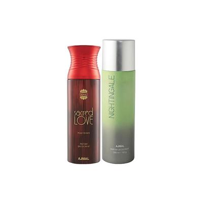 Ajmal Sacred Love And Nightingale Deodorants Pack of 2 200 ml - Deodorants/Roll-Ons