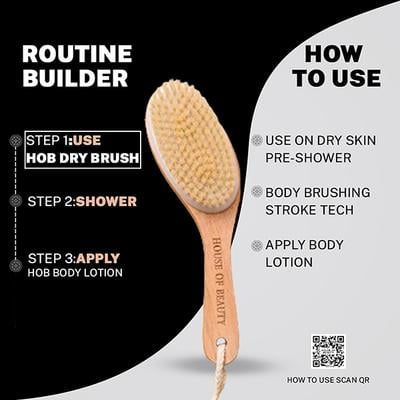 House of Beauty Dry Brush For Body For Lymphatic Drainage, Smooth Skin, In-Grown Hair 1's - Others