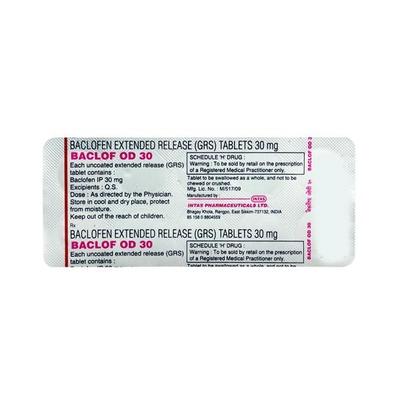 Baclof OD 30mg Tablet 10'S - Muscle Cramps/Spasticity-Mus