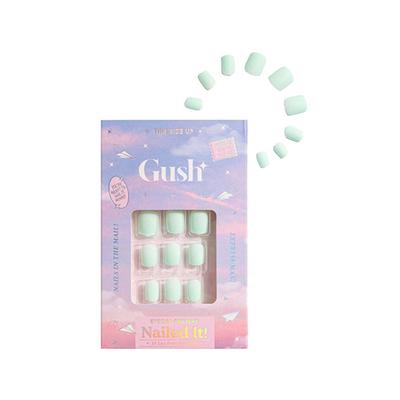 Gush Beauty Nailed It Reusable Luxury Press On Nails With Application Kit Mint Green - Medium Almond 1's - Nail Art