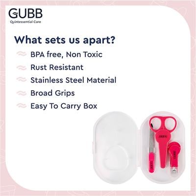 GUBB Baby Manicure Kit For Boys & Girls - Pink 140 gm - Manicure & Pedicure Kits