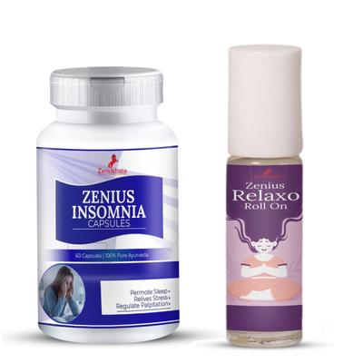 Zenius Relaxo Kit (Zenius Insomnia Capsule 60's + Zenius Relaxo Roll On 25 ml) - Roll-On/Patch