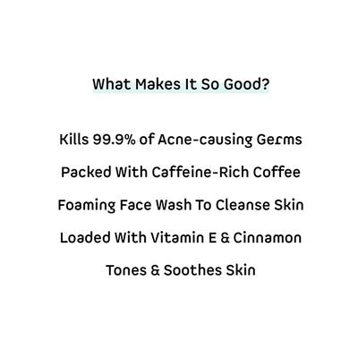 mCaffeine Anti Acne Coffee Foaming Face Wash - Oil & Pimple Control Cleanser with Cinnamon & Vitamin E 75ml - Face Wash & Cleansers