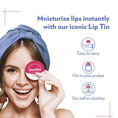Vaseline Lip therapy Tins, Rosy Lips 17gm - Lip Scrubs