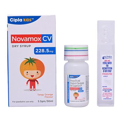 Novamox CV 228.5mg Tangy Orange Flavour Dry Syrup 30ml - Bacterial Infections-Pen