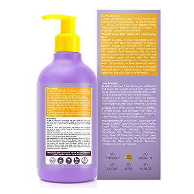 Wow Life Science Kids 3 in 1 Tip to Toe Wash - Mango 300 ml - Baby Body Wash