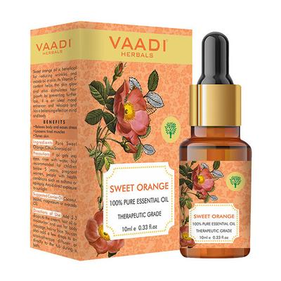 Sweet Orange Essential Oil - Vitamin C Reduces Hairfall, Improves Skin Complexion, Enhances Mood, Loosens Tired Muscles - 100% Pure Therapeutic Grade 10 ml - Essential Oils
