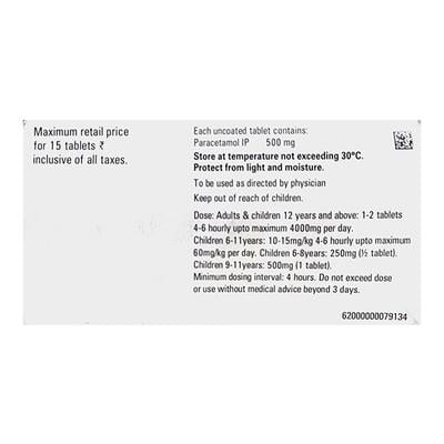 Calpol 500mg Tablet 15'S - Fever-Ana