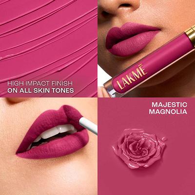 Lakme Rouge Bloom Matte Lip Liquid Majestic Magnolia 202 3.5 ml - Liquid Lipsticks
