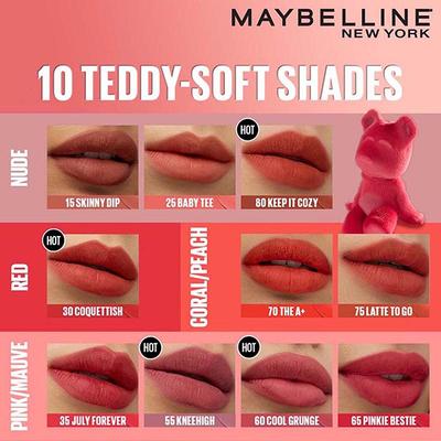 Maybelline New York Superstay Teddy Tint - Lip and Cheek Color, Baby Tee 5 ml - Liquid Lipsticks