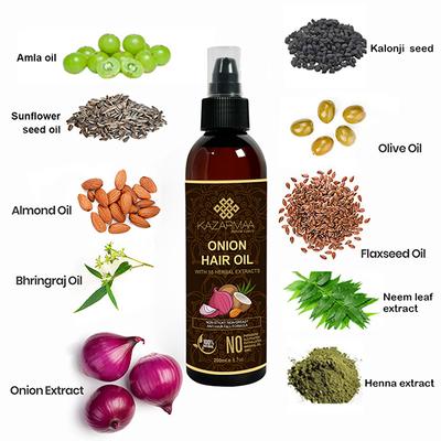 Kazarmaa Onion Hair Oil for Hair Growth & Hair Fall Control with Natural Neem Comb 250 ml - Hair Oils