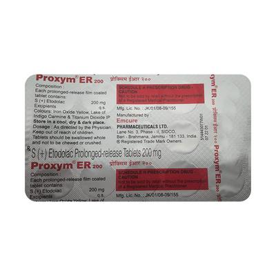 PROXYM ER 200 Tablet 15's - Pain relief-Nsa