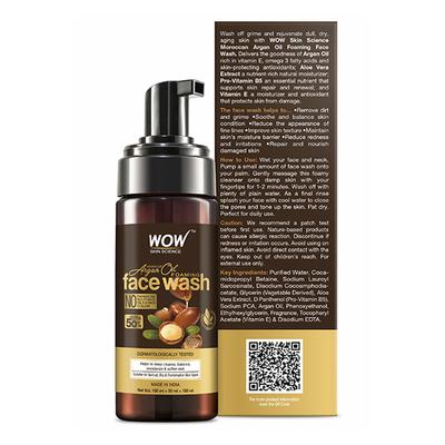 WOW Skin Science Moroccan Argan Oil Foaming Face Wash 100 ml - Face Washes