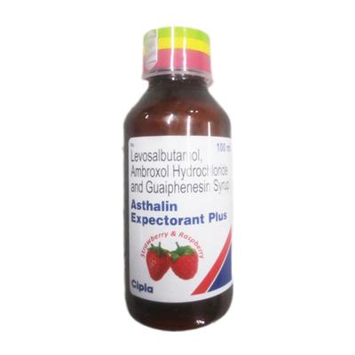 Asthalin Plus Strawberry & Raspberry Flavour Expectorant 100ml - Cough And Cold-Cou