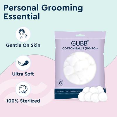 Gubb Cotton Balls White 100S and Embossed 200 gm - Facial Wipes & Tissues