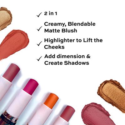 Makeup Revolution Blush & Highlight Stick Flushing Pink 8.6 gm - Blushes