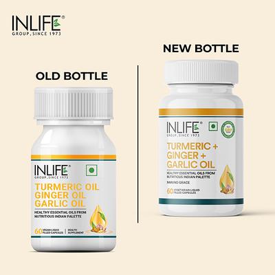 INLIFE Turmeric Ginger & Garlic Oil Veg Capsule 60's - Vitamin C