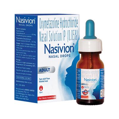 Nasivion Adult Nasal Drops 10ml - Nasal Congestion-Nas