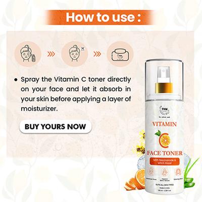 TNW The Natural Wash Vitamin C Toner With Niacinamide And Witch Hazel For Improving Skin Texture 100 ml - Toners
