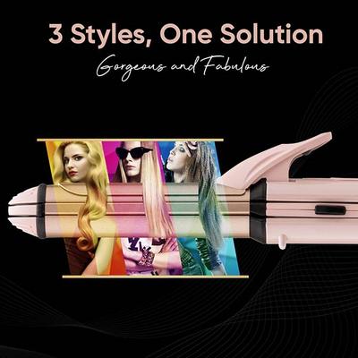 Vega Mini 3 in 1 Hair Styler- Mini Hair Straightener, Crimper & Curler for Women, (VHSCC-07) 401 gm - Straighteners