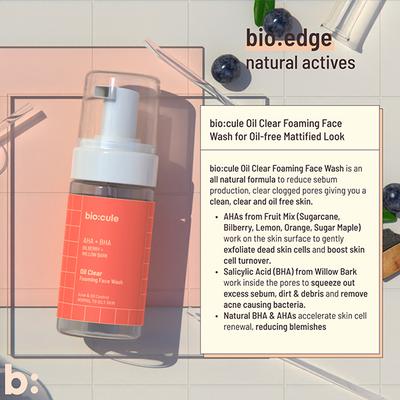 Biocule Oil Clear Foaming Face Wash For Acne, Pimple & Oil Control, With Salicylic Acid (Bha) 100 ml - Face Wash & Cleansers