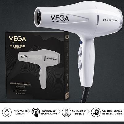 VEGA Professional Pro Dry 2200-2500W Hair Dryer for Men & Women with Cool Shot Button, (VPPHD-08) 1's - Hair Dryers