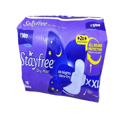 Stayfree Dry Max All Night Ultra-Dry Wings (XXL) 42's - Sanitary Napkins
