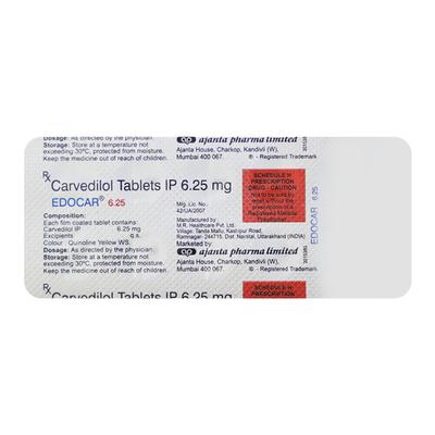 EDOCAR 6.25mg Tablet 10's - Hypertension-Bet