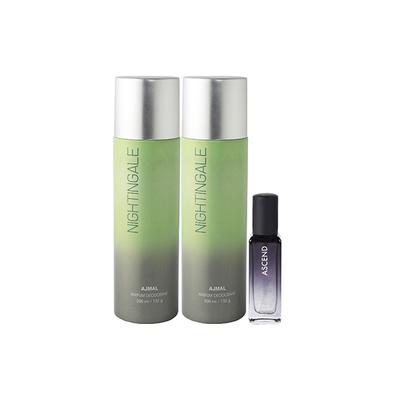 Ajmal 2 Nightingale Deo & Ascend EDP Pack of 3 20 ml - Women Perfumes (Edt/Edp)