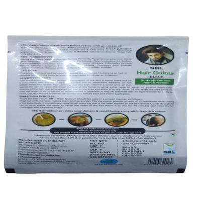 SBL Hair Colour Powder Sachet - Black (Pack of 2 x 8 gm) - Henna