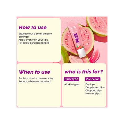 PLIX Guava Glowy Lip Balm For Smooth, Buttery Soft Lips, Shea Butter with Vitamin E, Tinted Lip Balm For Glossy, Pink Lips with SPF 15 For Sun Protection 12 gm - Lip Balms