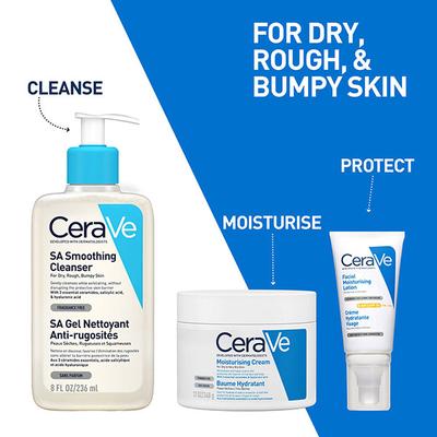 CeraVe SA Smoothing Cleanser For Dry, Rough & Bumpy Skin, Face wash with Salicylic Acid & Ceramides 236 ml - Face Washes