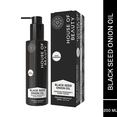 House of Beauty Blackseed Onion Oil Reduces Hair Fall With Real Kalonji Seeds Benefits 200ml - Hair Oils
