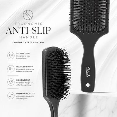 Vega Professional Paddle Hair Brush For Wet & Dry Hair, Smooth Bristles For Men, Women (Vpphb-06) - Hair Brushes