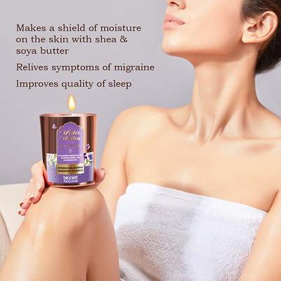Vedic Valley Lavender Stress Relieving Body Massage Candle Certified Natural 200 gm - Others