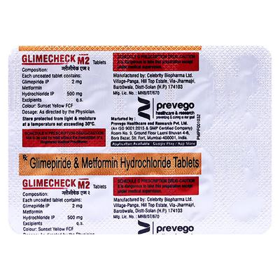 GLIMECHECK M 2 Tablet 10's - Diabetes-Ant