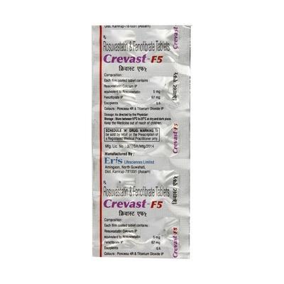Crevast F 5mg Tablet 10'S - High Cholesterol-Dys