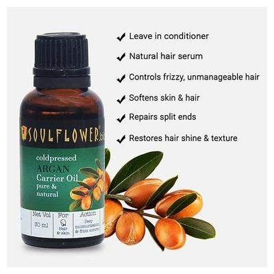 Soulflower Coldpressed Carrier Oil - Argan 30 ml - Hair Oils