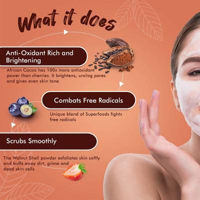 MyGlamm Super Foods Cacao & Berries 2-In-1 Scrub Mask 50 gm - Face Packs