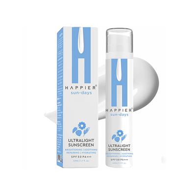 Happier Ultralight Sunscreen SPF 50 PA+++, Non-Greasy, No White Cast, Lightweight, Long-Lasting Protection for All Skin Types 50 ml - Face Sunscreen