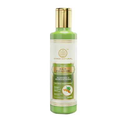 KHADI NATURAL ALOEVERA SEABUCKTHORN CLEANSER/SHAMPOO SULPHATE PARABEN FREE 210 ml - Shampoos