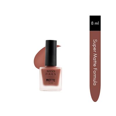 Miss Nails Matte Nail Color - Brown Fudge 8 ml - Nail Polish