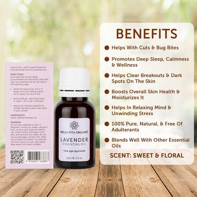 Bella Vita Organic Lavender Essential Oil 15 ml - Massage Oils
